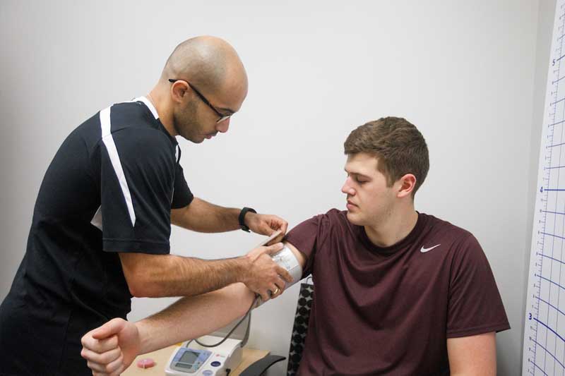 UNO student performs a diagnostic check