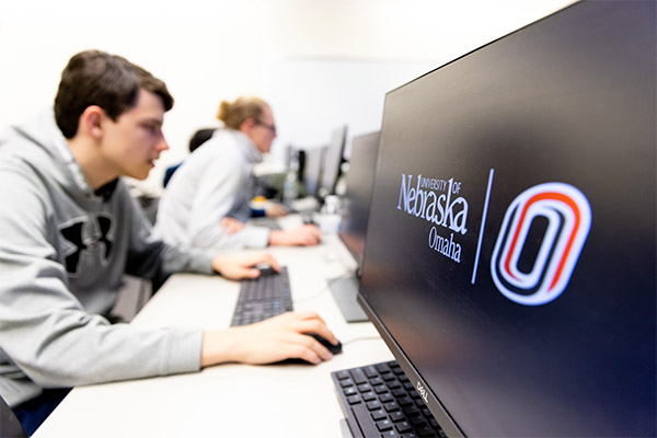 students using computers in computer lab