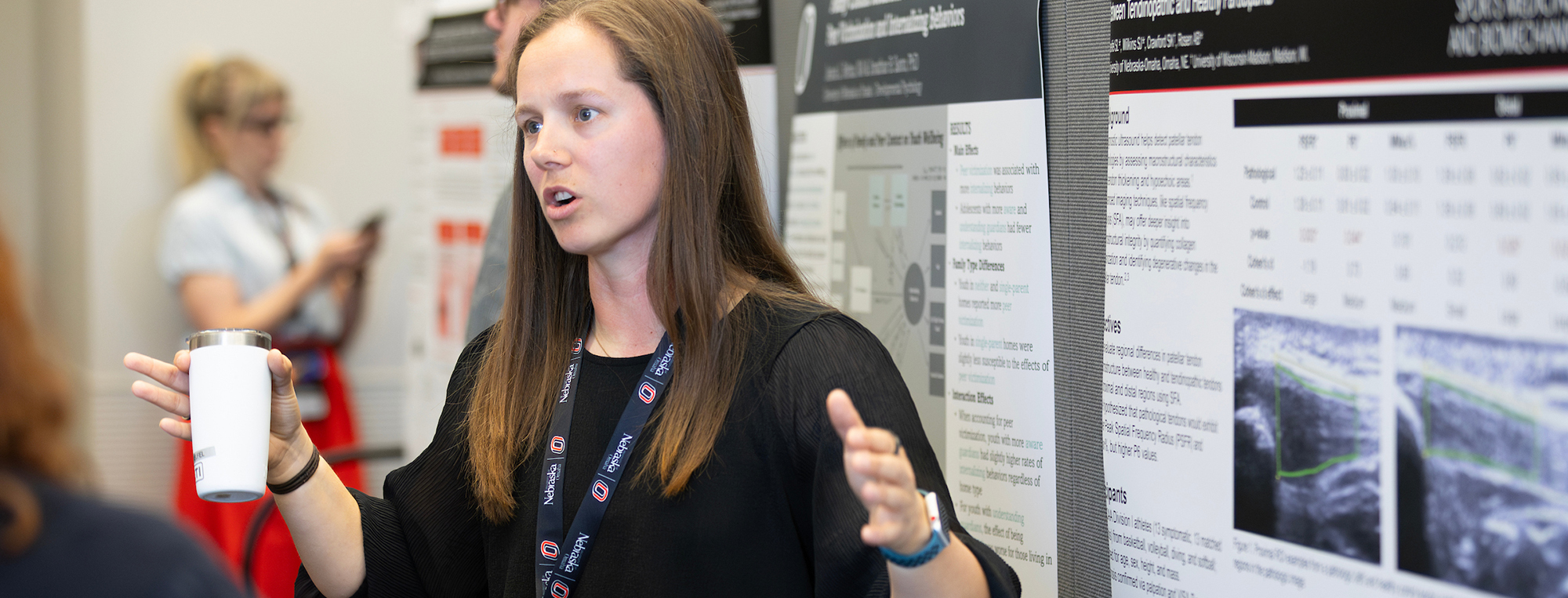 Student presenting poster at the ORCA research fair
