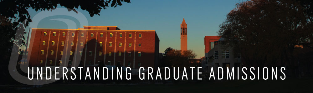 campus at sunrise with campanile in the background and type over image that reads understanding graduate admissions