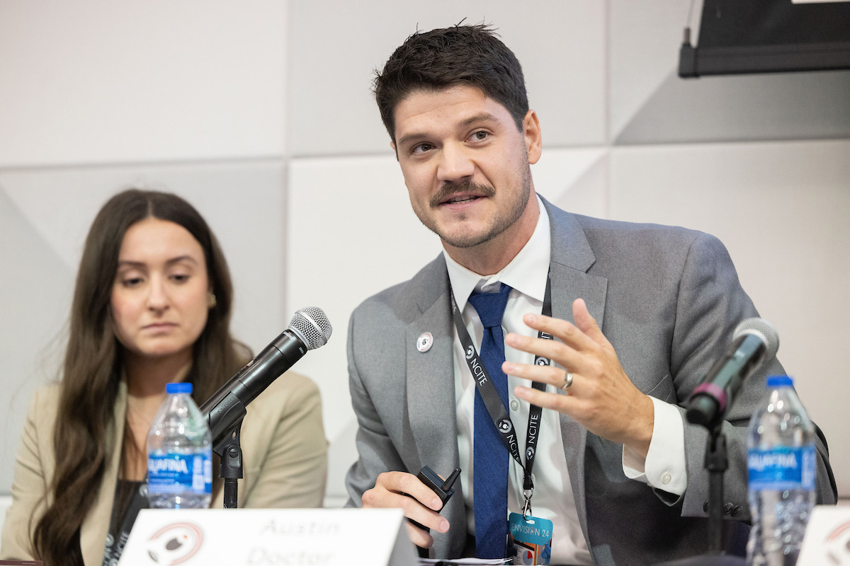 NCITE's Austin Doctor speaks during a panel discussion.