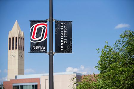 uno banners on campus