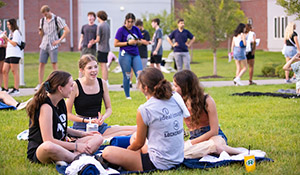 Students grouped together for photo