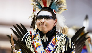A dancer from the UNO pow wow