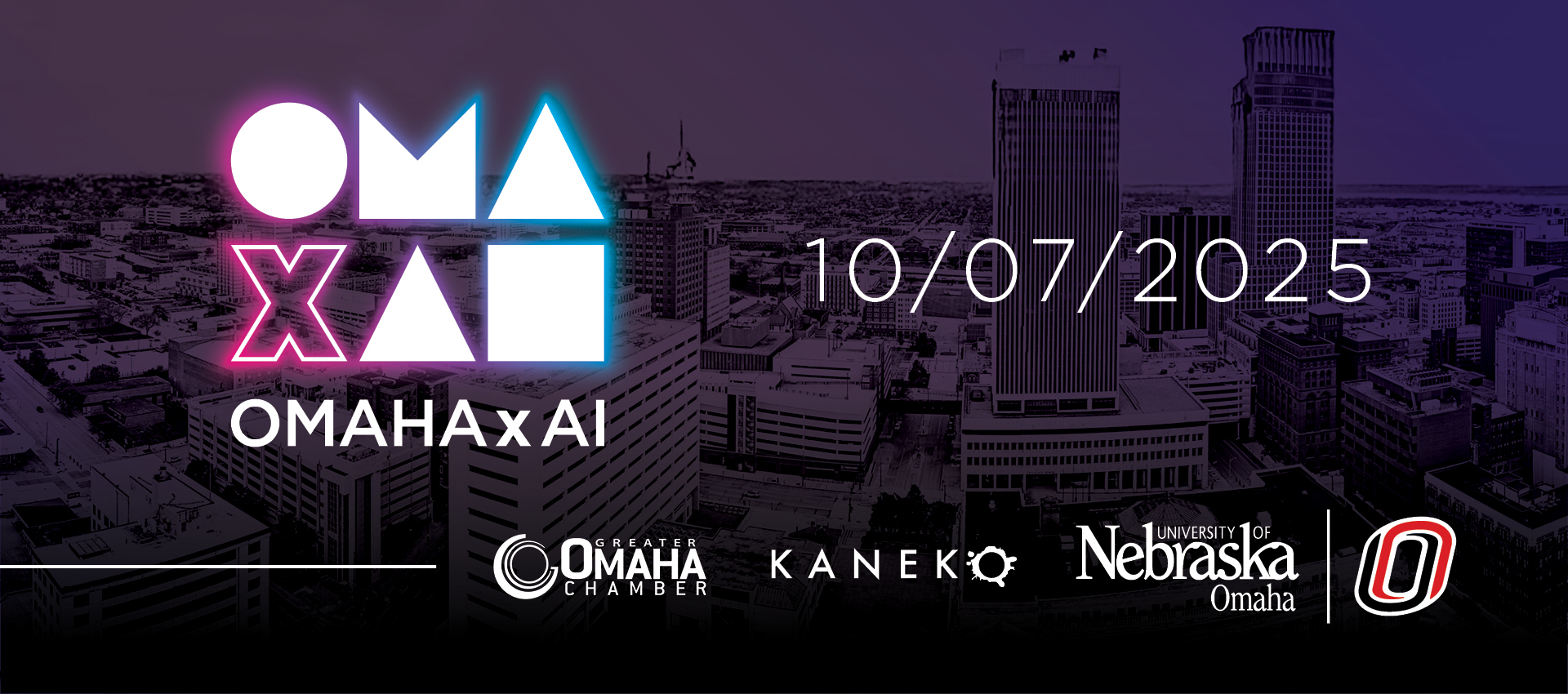 Graphic announcing OMA x AI on October 7, 2025.
