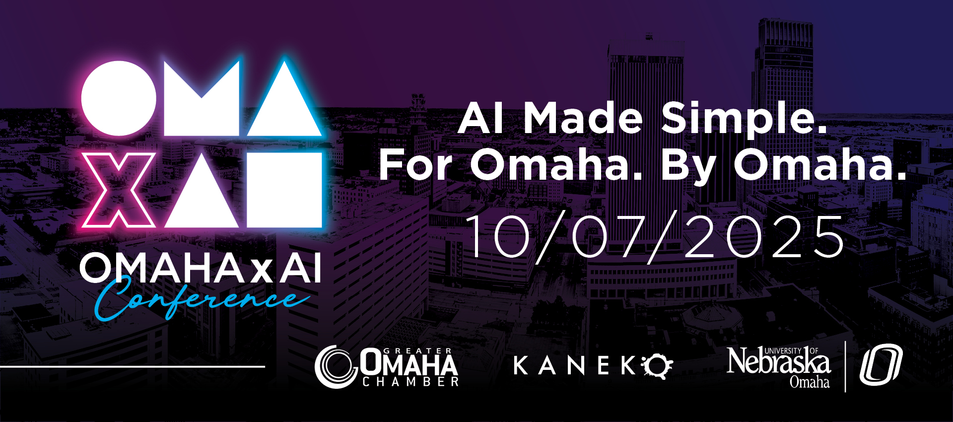 Graphic announcing OMA x AI on October 7, 2025.