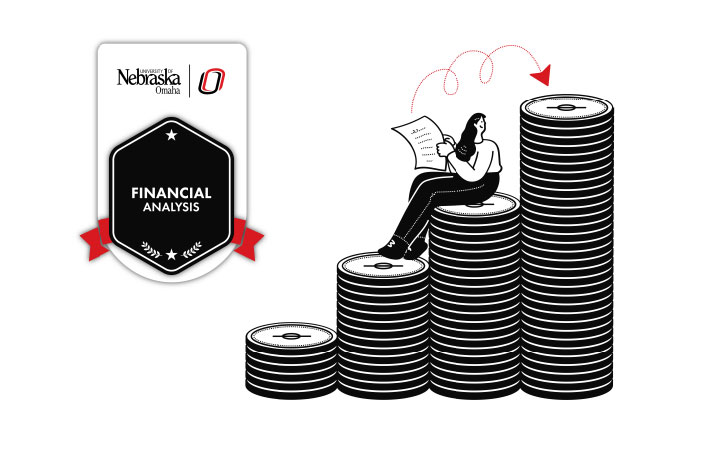 Course card or promotional image for a Financial Analysis or Finance-related microcredential, likely highlighting learning outcomes or course title.