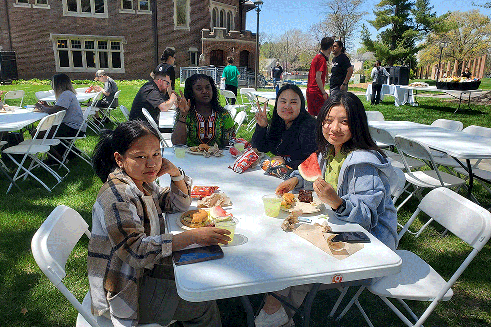 Group of successful students