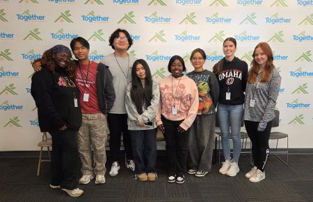 Students taking a group picture