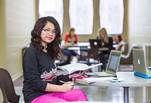 student with book