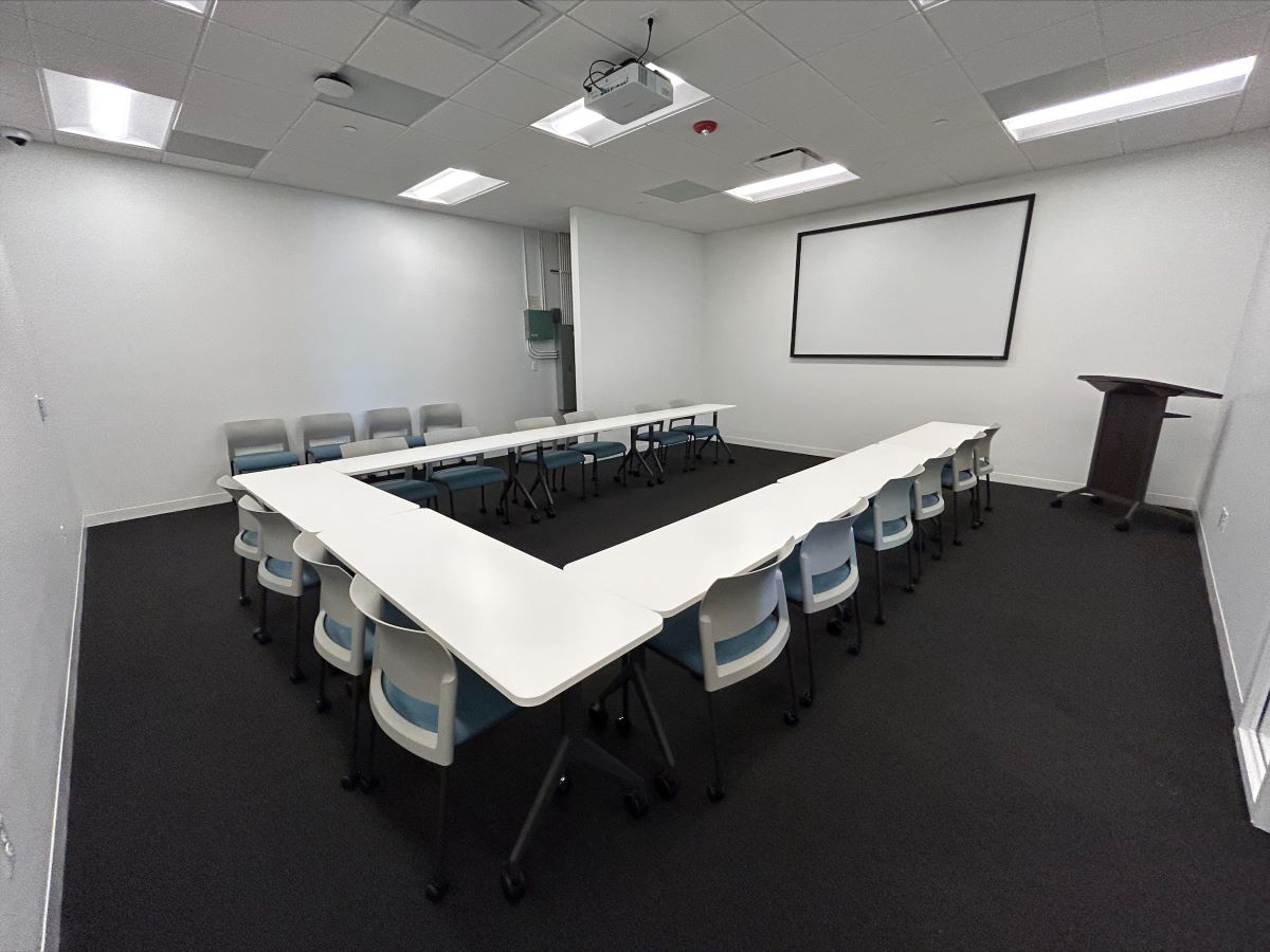 Samuel Bak Museum: The Learning Center Classroom showing the Theater Set-up Style for chairs.