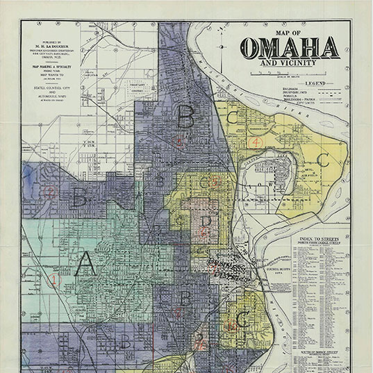 Redlining map of Omaha pictured. 
