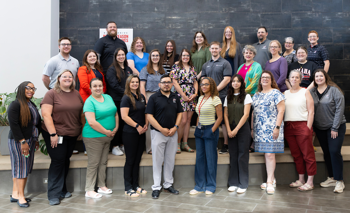 The Staff Advisory Council for 2026-2027 gathers for a group photo on Tuesday, June 9, 2026, at the University of Nebraska at Omaha in Omaha, Nebraska.
