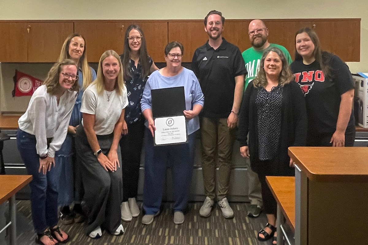 Laura Osborn, Certification Assistant for the College of Education, Health, and Human Sciences (CEHHS) Office of Academic Advising and Field Experiences at the University of Nebraska at Omaha (UNO), has been named UNO's Employee of the Month for June 2025.