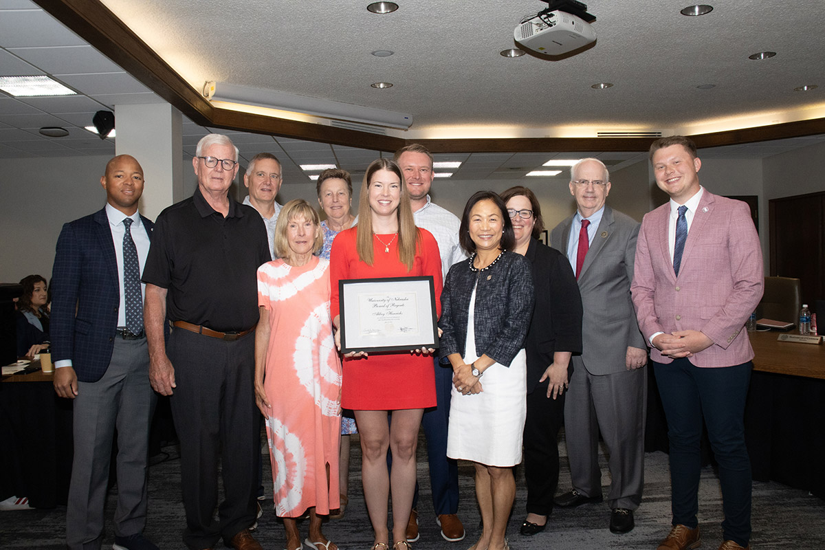 Abbey Henrichs earns board of regents KUDOS award
