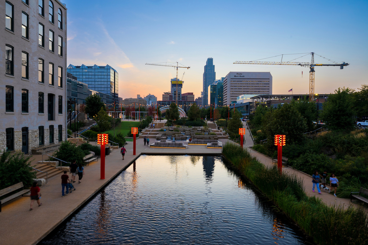 Downtown Omaha, Nebraska is seen here on Thursday, Sept. 5, 2024.