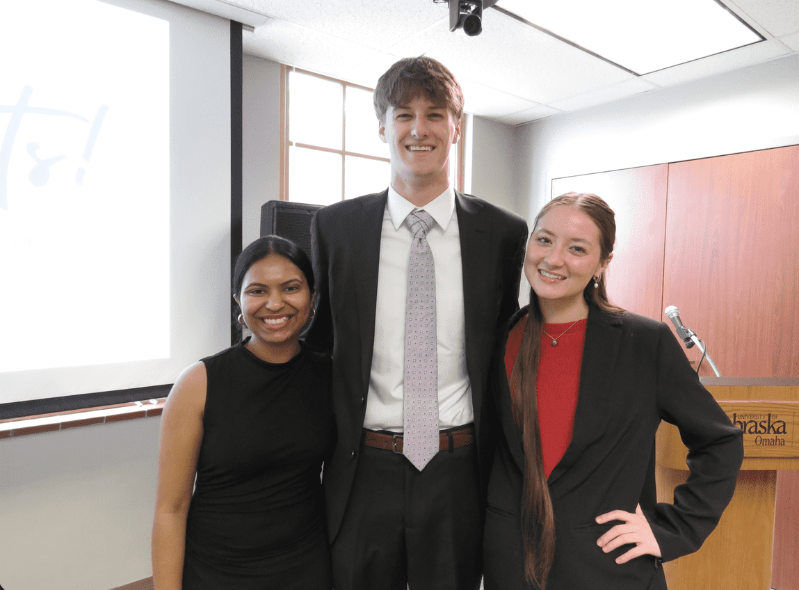 From left: Aditi Rai, Moses Rhodes, and Lilly Broady.