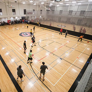 uno students playing dodgeball