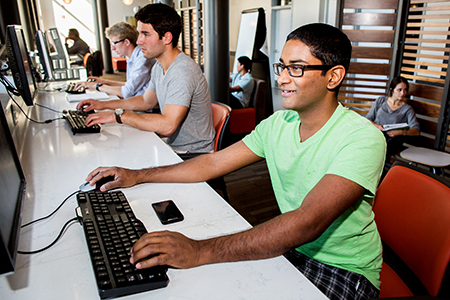 students working on computers