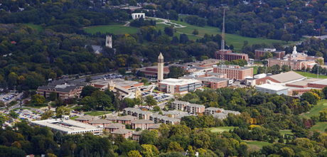 aerial view of the uno campus