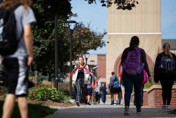 students on campus