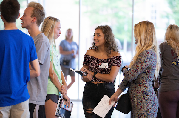 students at orientation