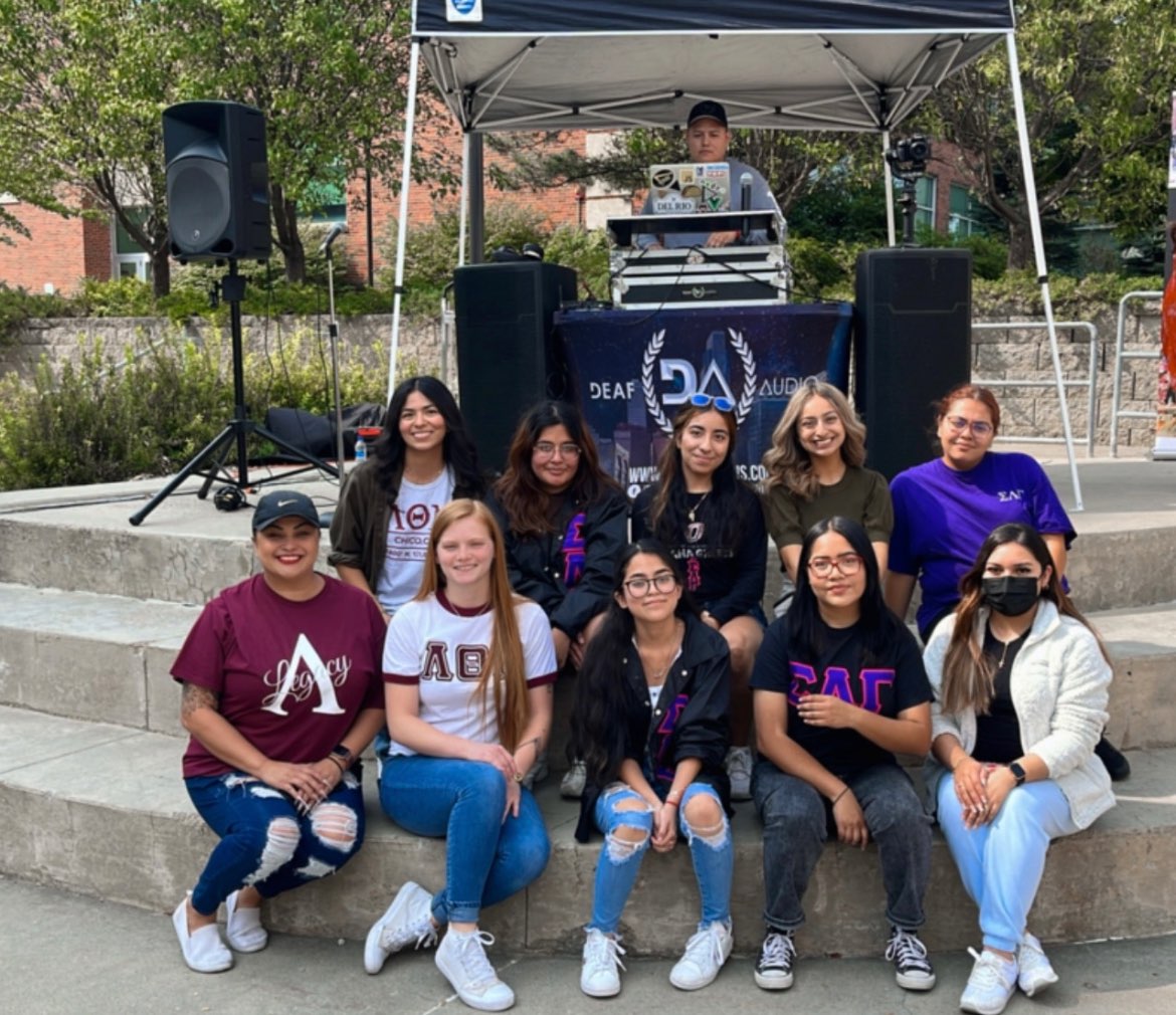 Members of MGC together in the Milo Bale Plaza after the Hispanic Heritage Month celebration