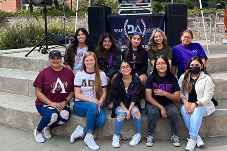 Members of MGC together in the Milo Bale Plaza after the Hispanic Heritage Month celebration