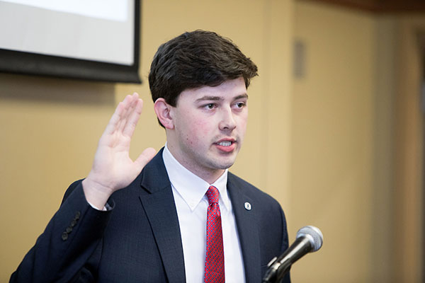 Student being sworn in.