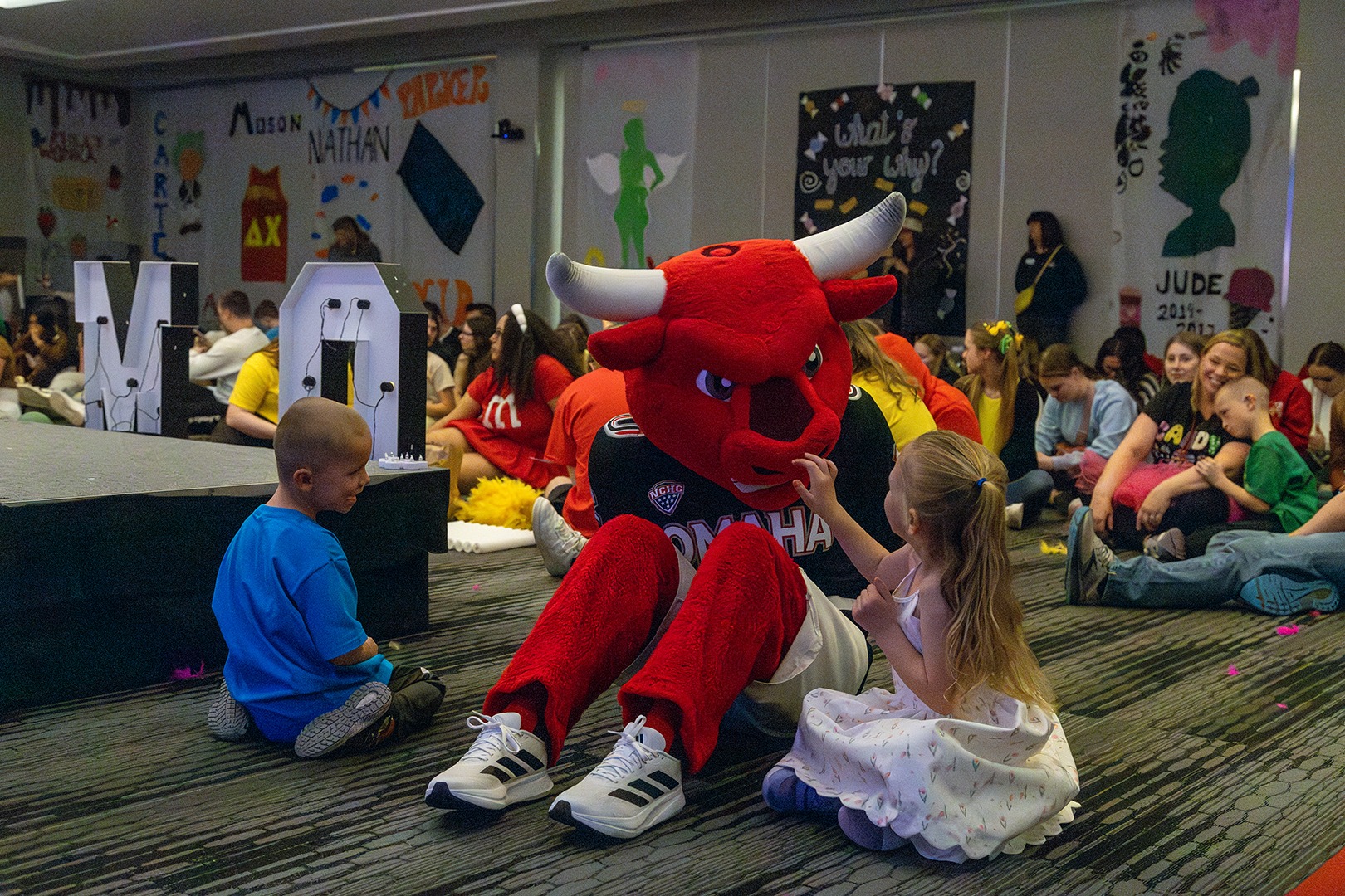 Miracle kids hanging with Durango at OMAthon.