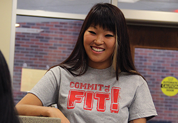 Rachel in commit to fit tshirt