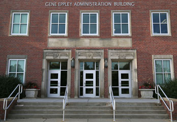 Image shows the Eppley Administration Building on UNO's Dodge Campus.