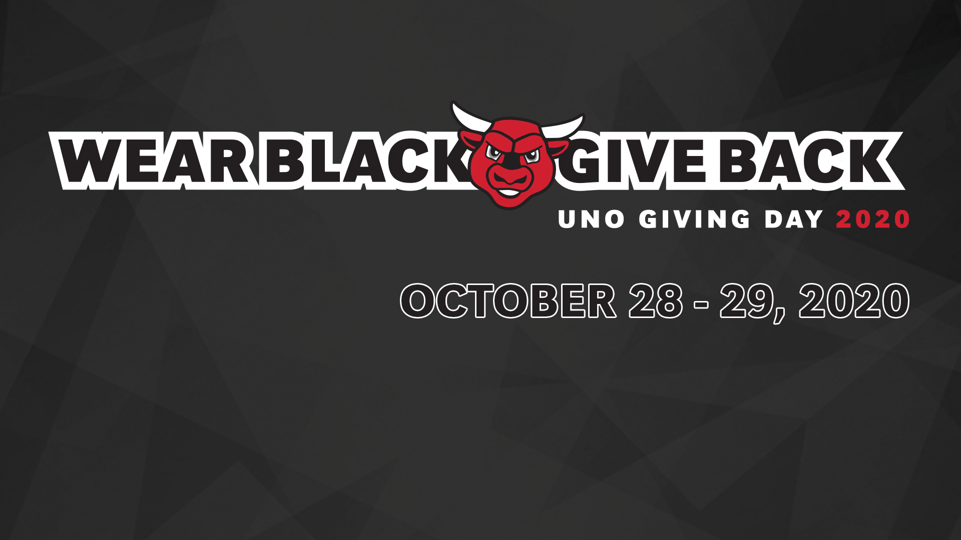 Graphic image of wear black give back logo