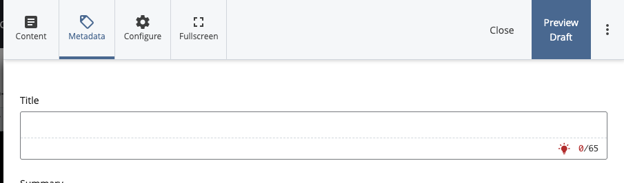 screen shot of a profile page title field.