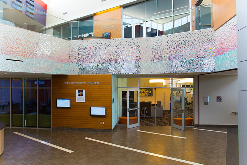 interior lobby of weitz community engagement center