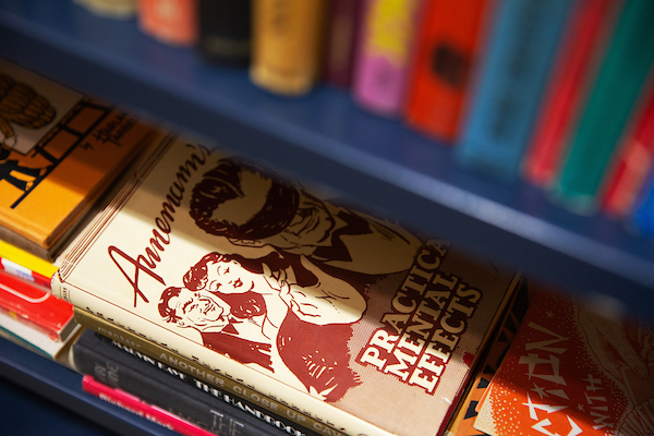 stack of colorful books at uno's criss library