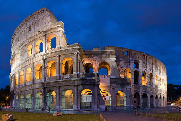 The Colosseum in Rome at night