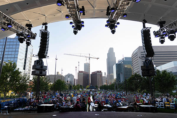 UNO's Summer Musical Theatre Academy (SMTA) put on the musical “Footloose” at the Gene Leahy Mall at The RiverFront in Omaha, Nebraska.