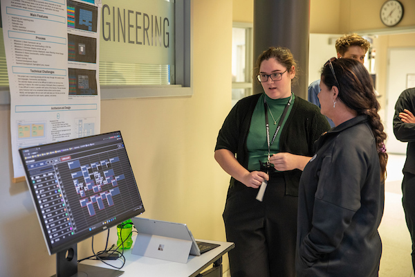 a student presents her research