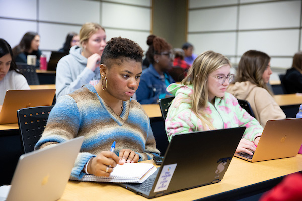 students working in a classroom