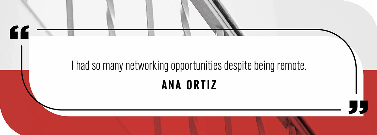 A decorative box with an alumni quote