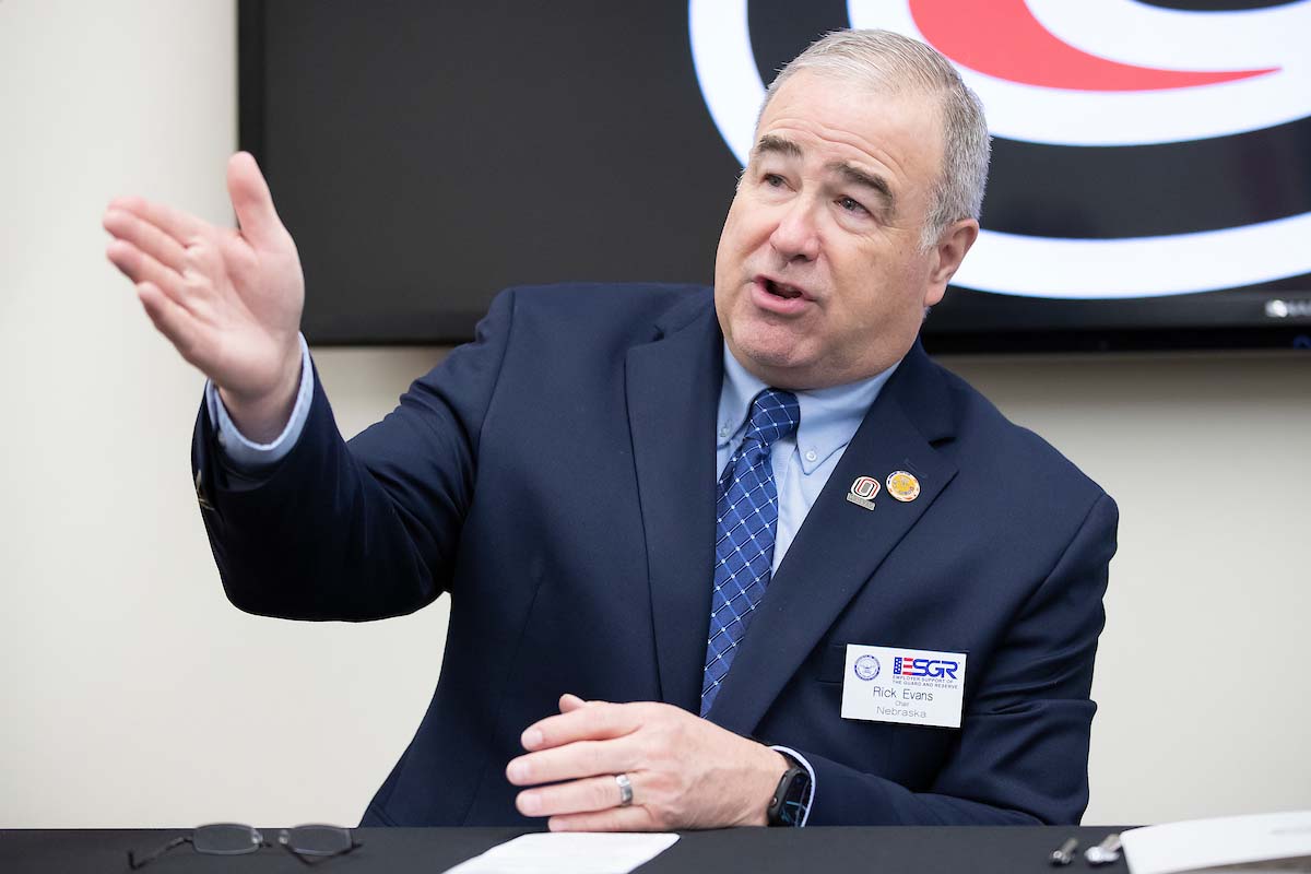 Maj. Gen. (Ret.) Rick Evans spoke to the importance of the ESGR partnership and what it means for UNO, one of the area's largest employers, to sign the pledge.