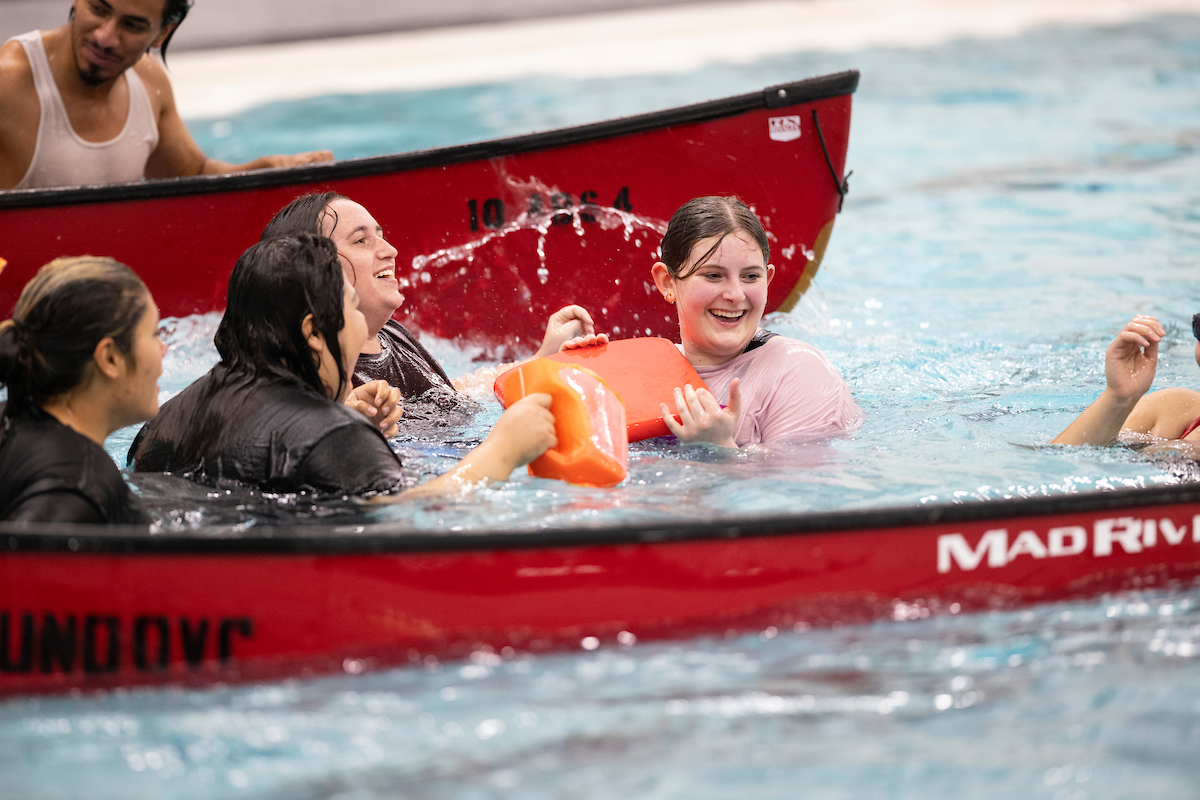 UNO students got competitive in a game of real-life battleship. 