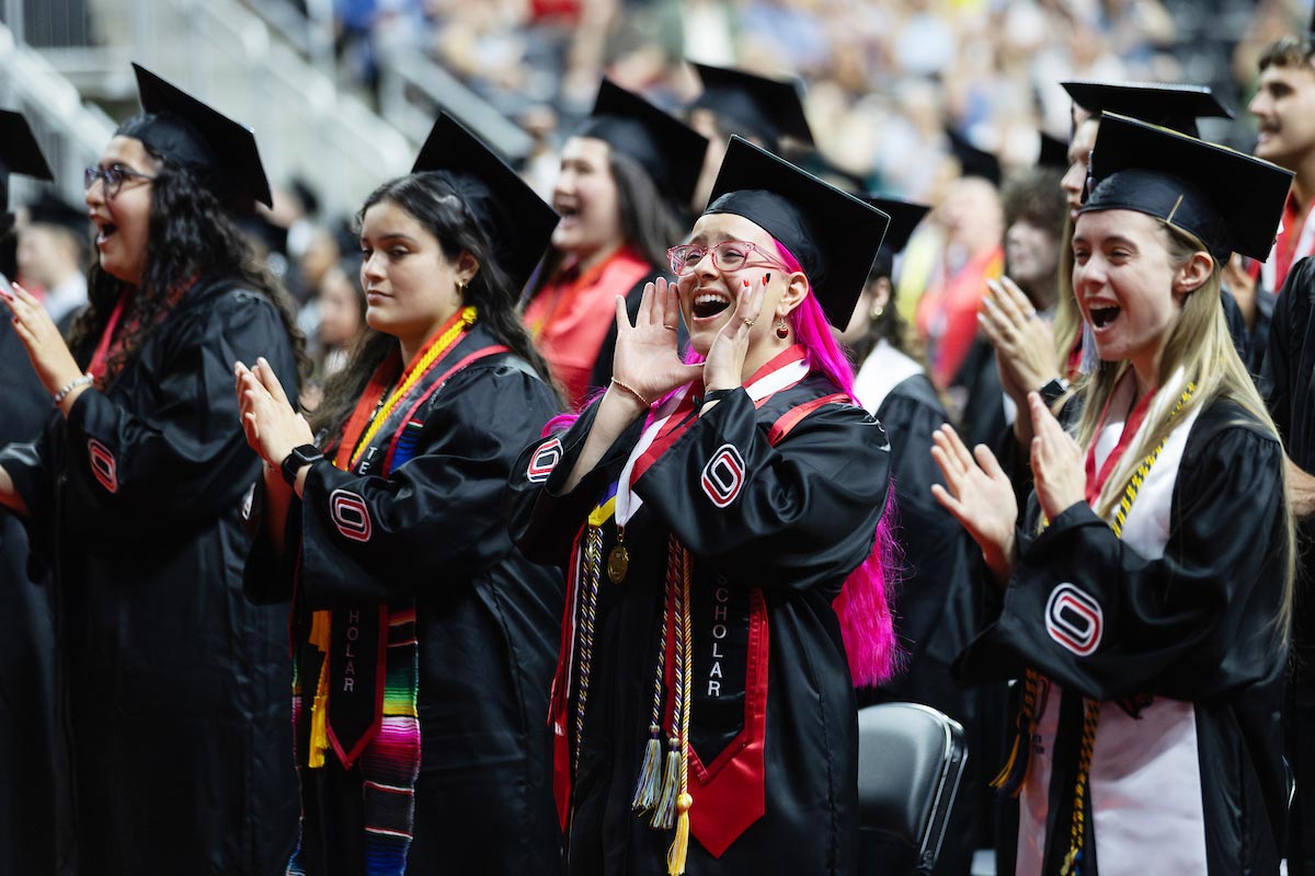UNO graduates received their degrees from the University of Nebraska at Omaha during the Spring Commencement Ceremony at Baxter Arena on Friday, May 16, 2025, in Omaha, Nebraska.